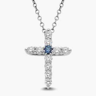 Natural Diamond Cross Pendant Necklace