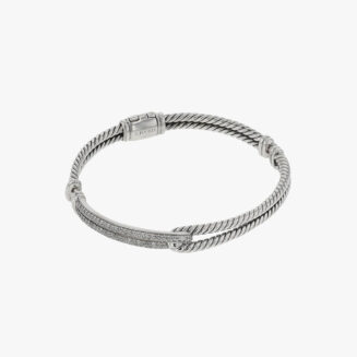Mini Loop Diamond Bracelet Sterling Silver